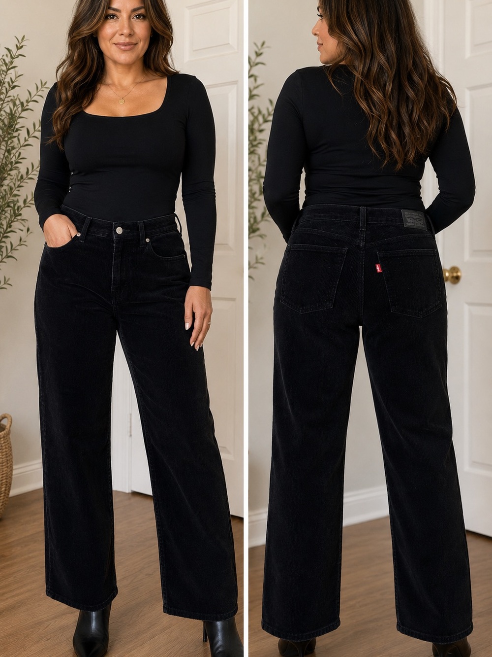 Levi's Black Wide Leg Corduroy Pants